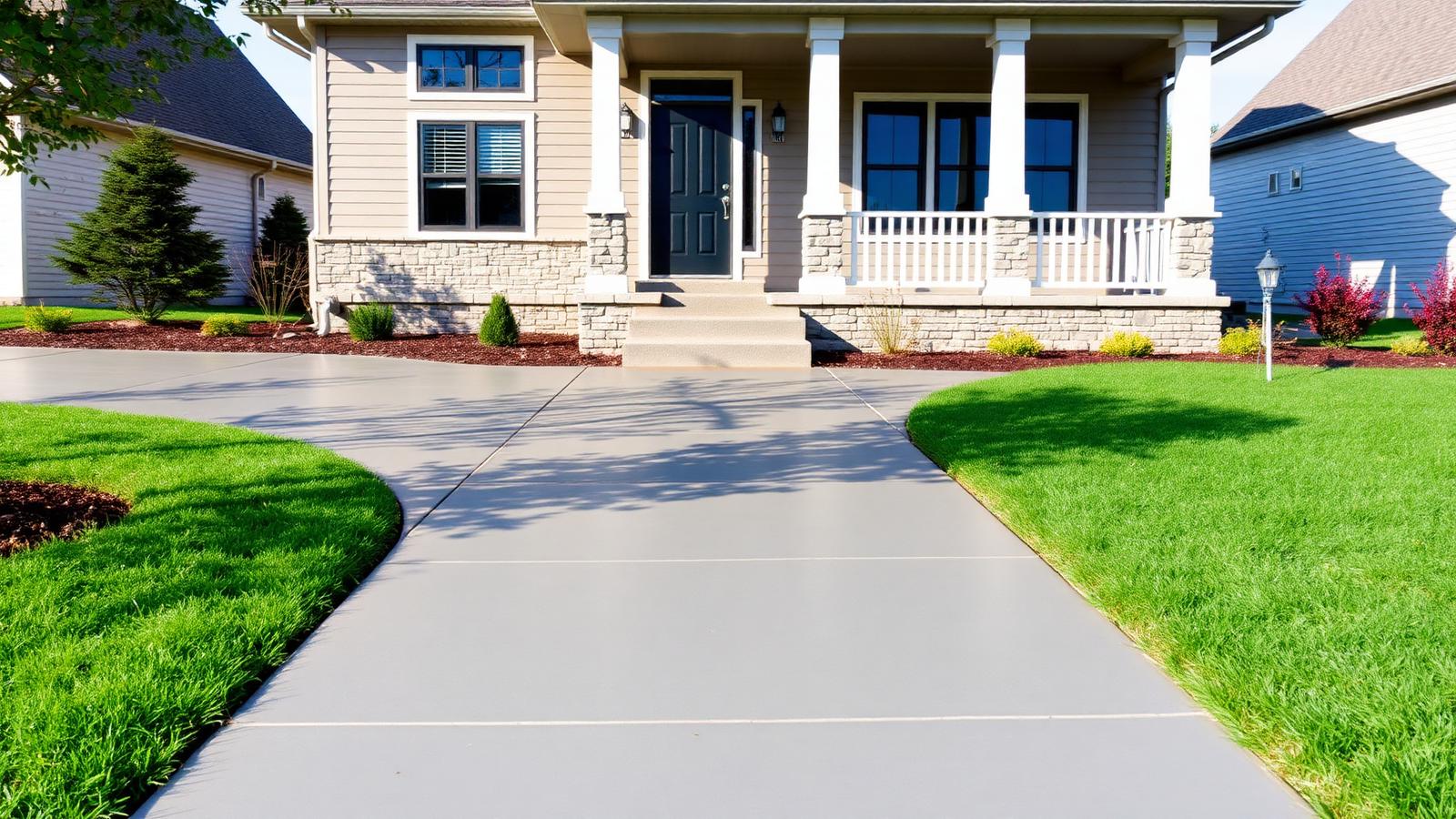 Quality concrete driveway installed by Prime Concrete in Des Moines