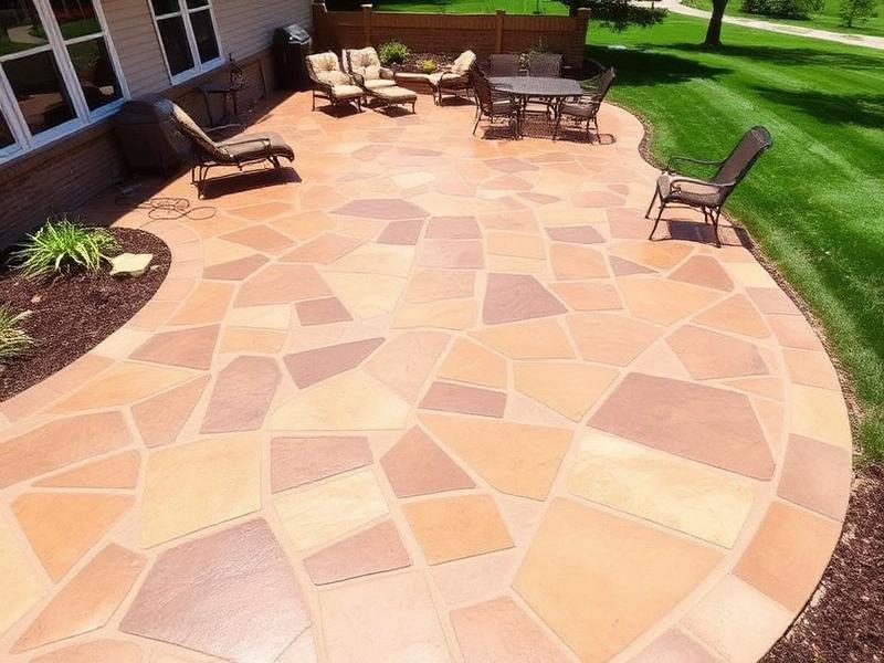 Stamped concrete patio finished for a Waukee homeowner