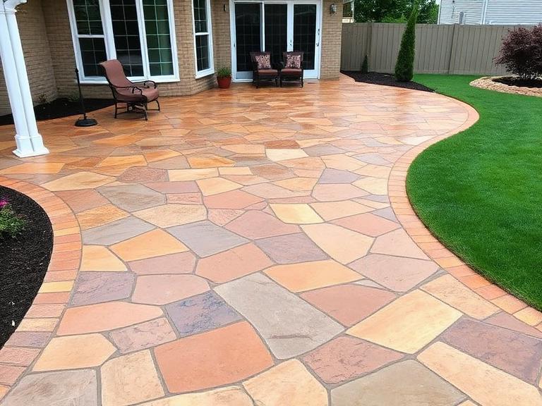 stamped concrete patio Des Moines Iowa